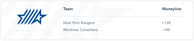 three way moneyline hockey nhl sample line new york rangers montreal canadiens