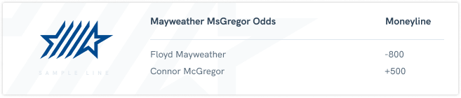 ufc moneyline sample line floyd mayweather vs conor mcgregor