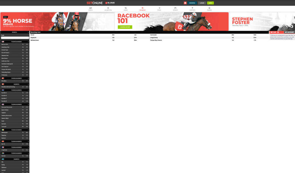 betonline horse racing betting