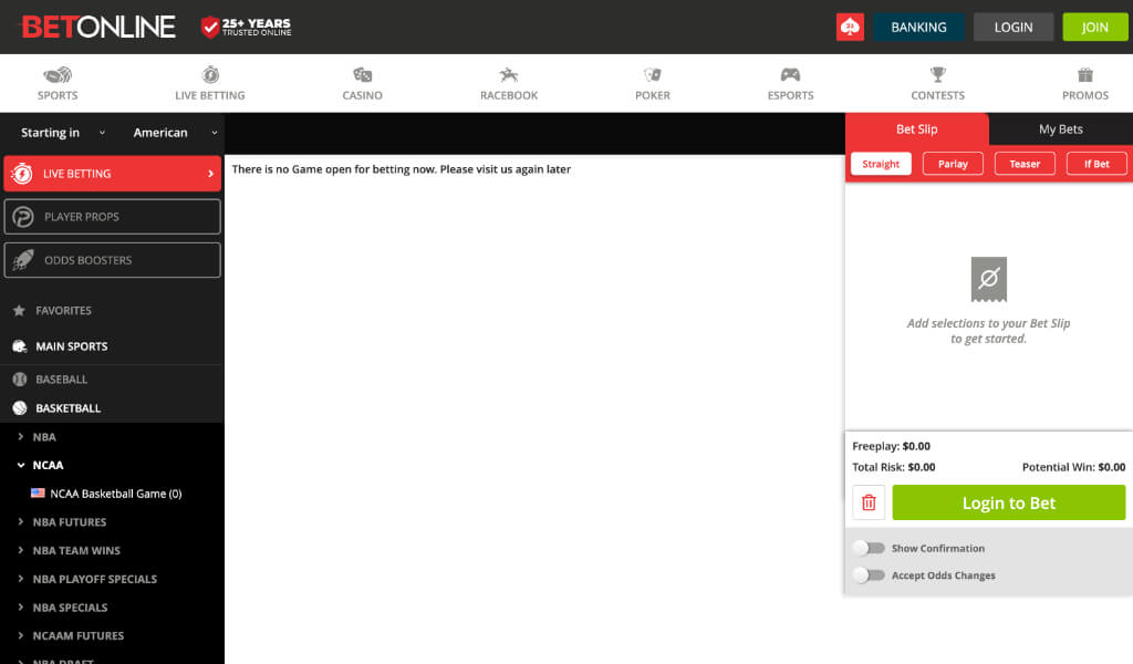 BetOnline NCAAB Sports Betting 