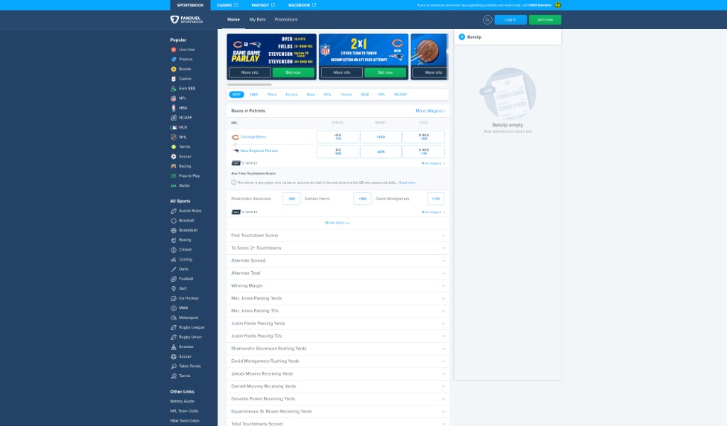 fanduel sportsbooks features and more