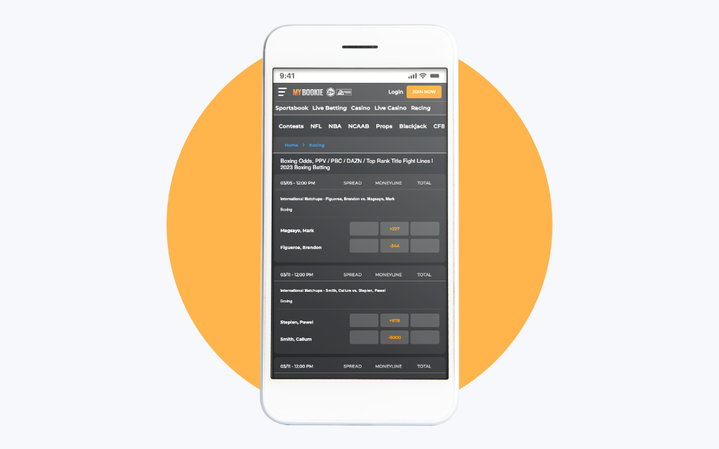 MyBookie Boxing Betting App