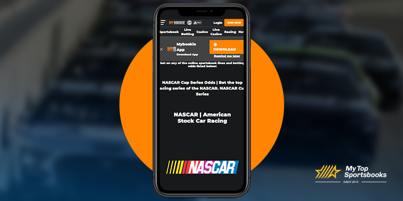 MyBookie mobile betting- Nascar 2024