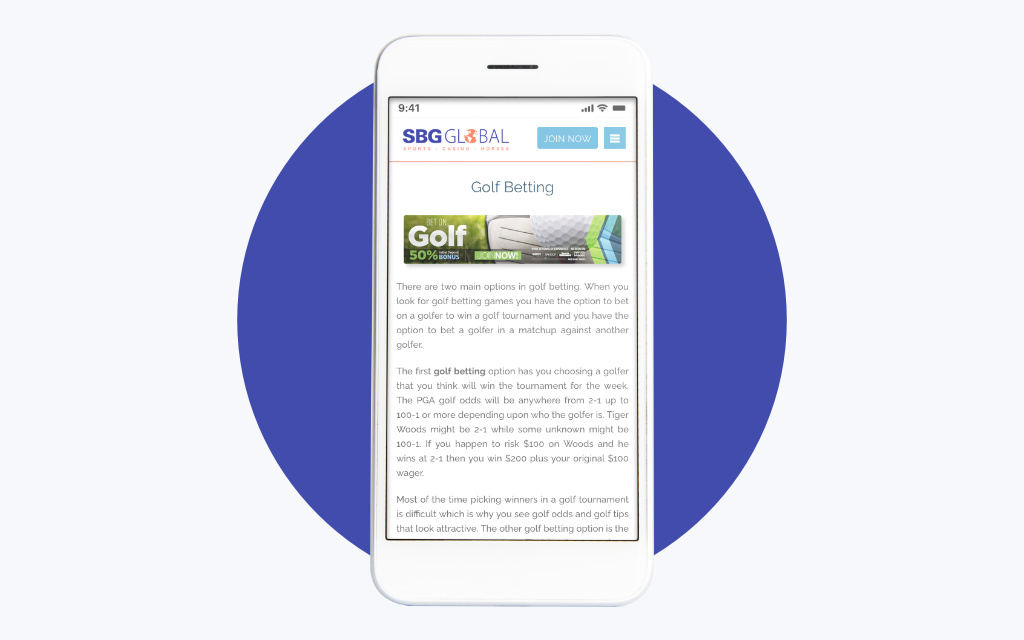 SBG Global Golf Betting App