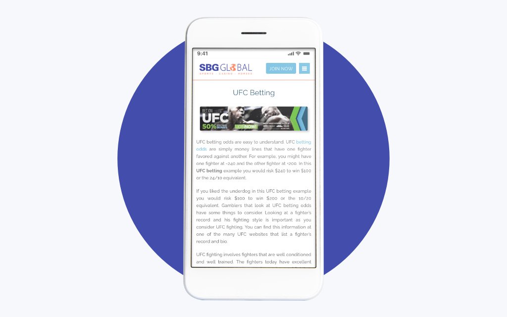 SBG Global UFC Betting App