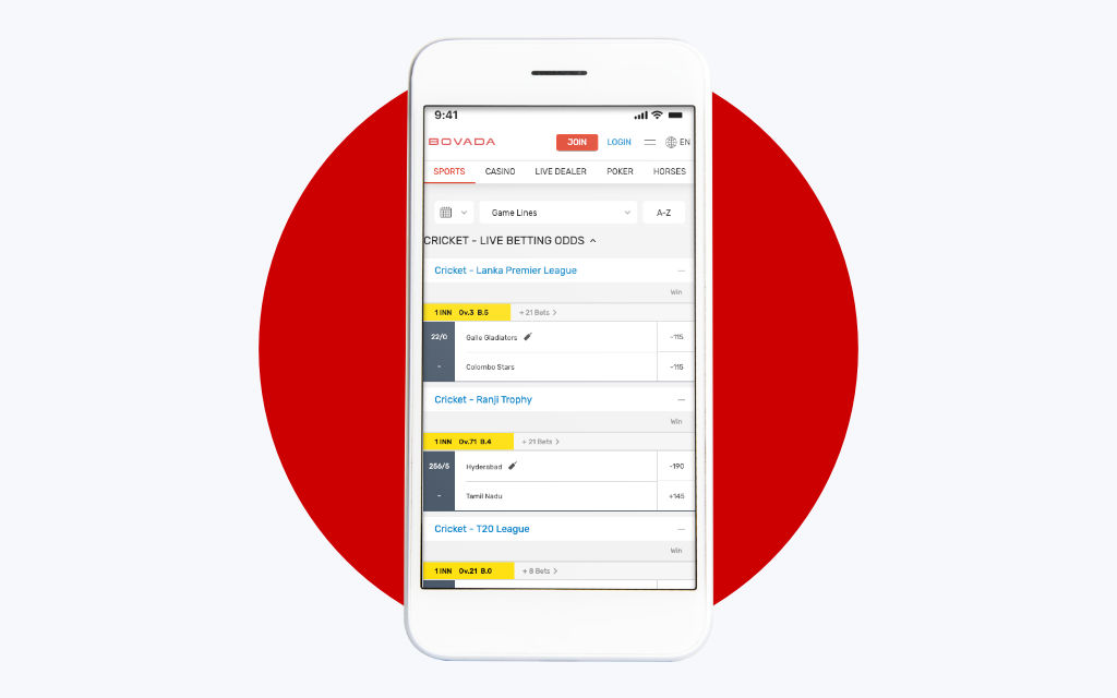 Bovada IPL Betting App