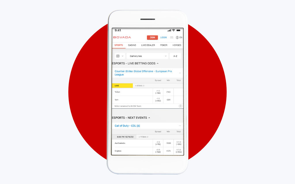 Bovada Esports Betting App