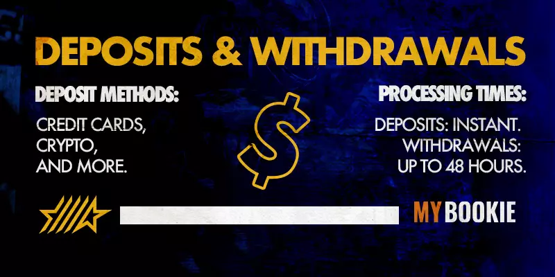 deposits and withdrawals graphics in Mybookie