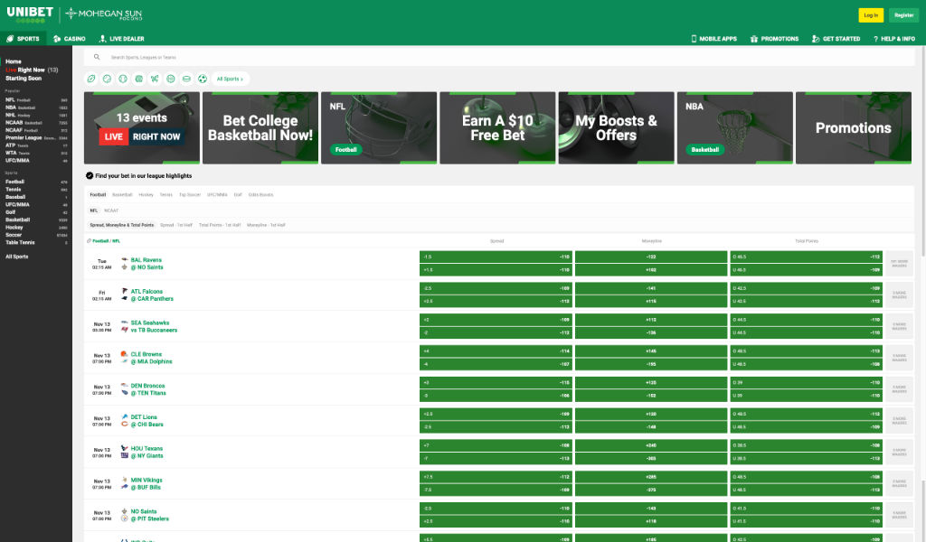 Unibet Sportsbook Features