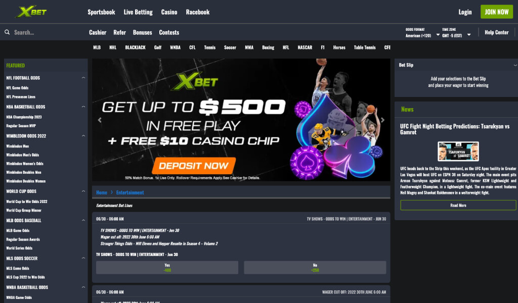 Xbet Entertainment Betting Sites
